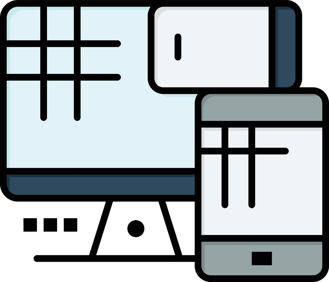 modèle de bannière d'icône de vecteur d'icône de couleur plate d'éducation de cellule de moniteur d'ordinateur