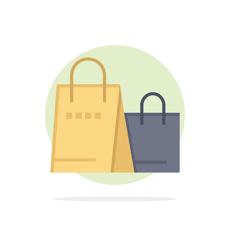 sac sac à main shopping boutique abstrait cercle fond plat couleur icône vecteur