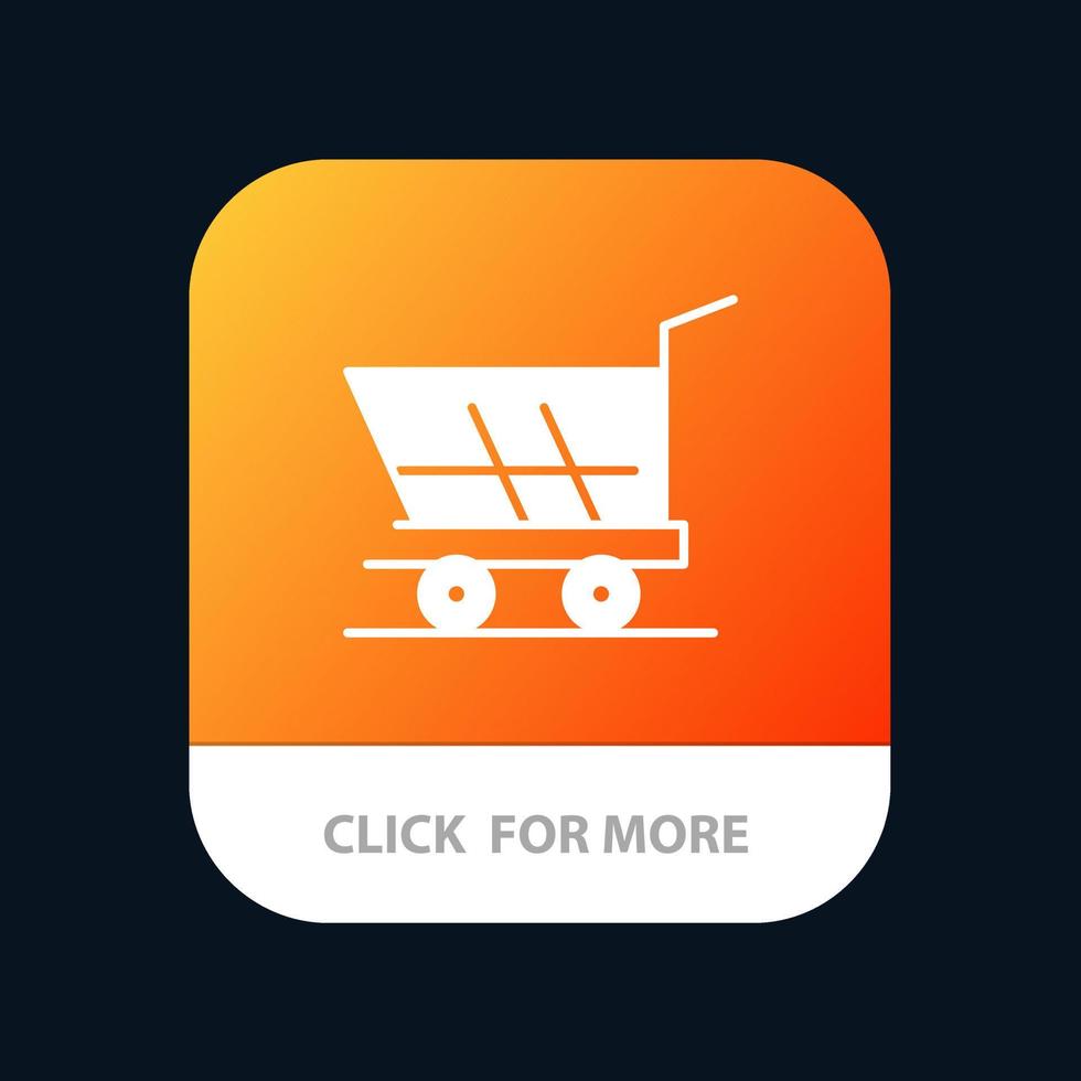 panier chariot shopping acheter bouton application mobile version glyphe android et ios vecteur