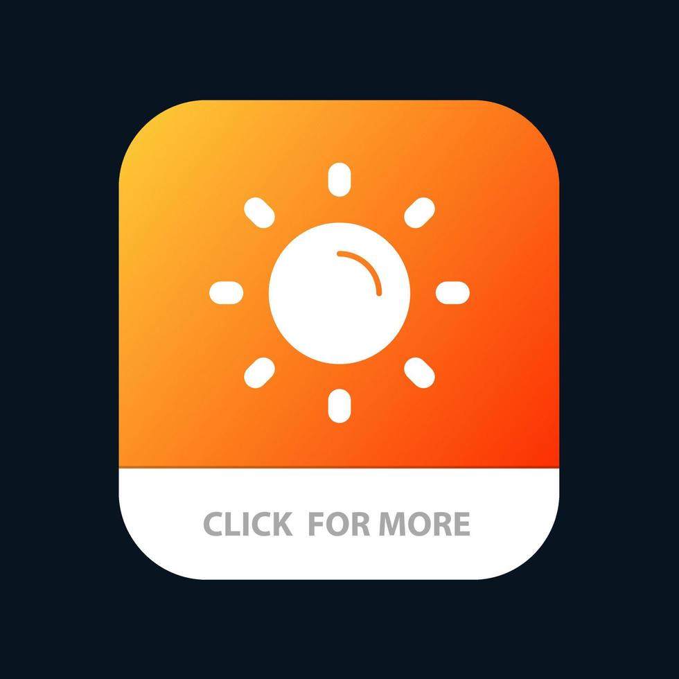 luminosité lumière soleil briller bouton d'application mobile version de glyphe android et ios vecteur