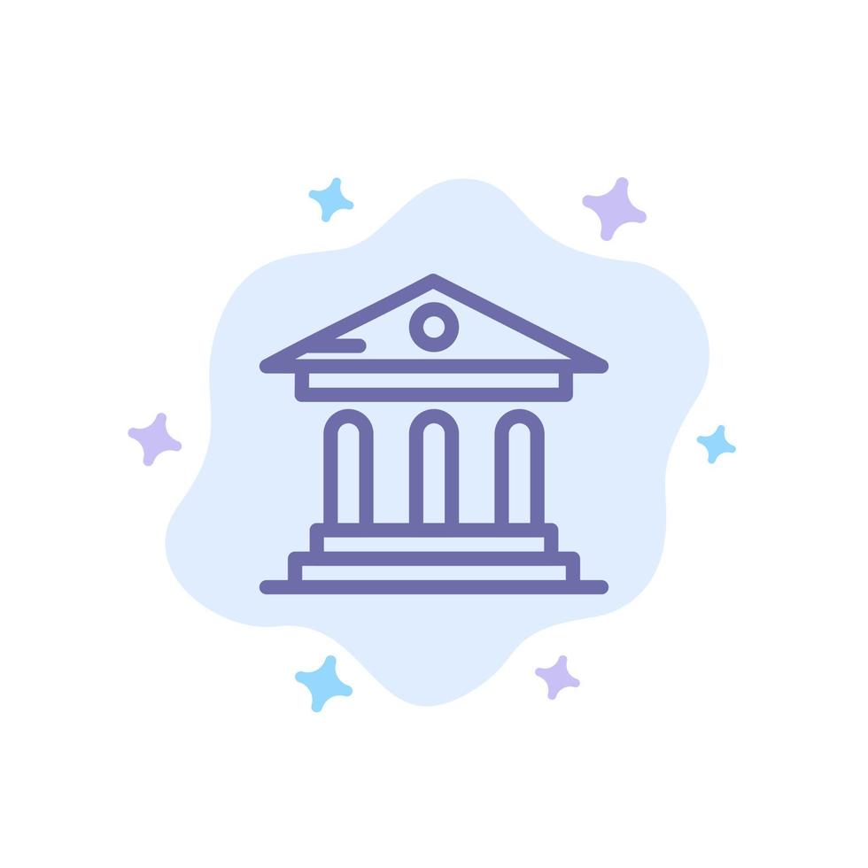 icône bleue de la cour du campus de la banque universitaire sur fond de nuage abstrait vecteur