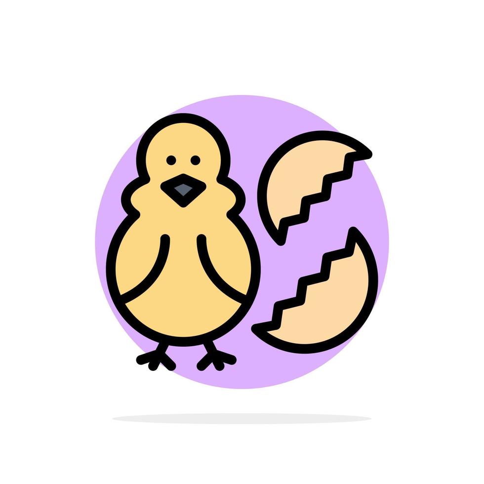 oeuf poulet pâques bébé heureux abstrait cercle fond plat couleur icône vecteur