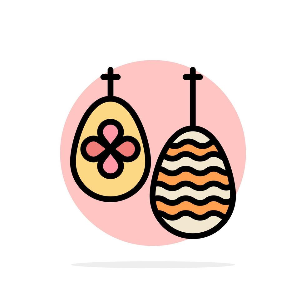 célébration oeuf de pâques nourriture abstrait cercle fond plat couleur icône vecteur