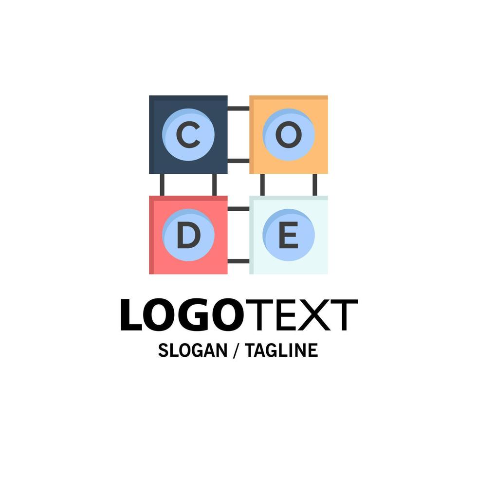 code d'apprentissage code d'apprentissage éducation modèle de logo d'entreprise couleur plate vecteur