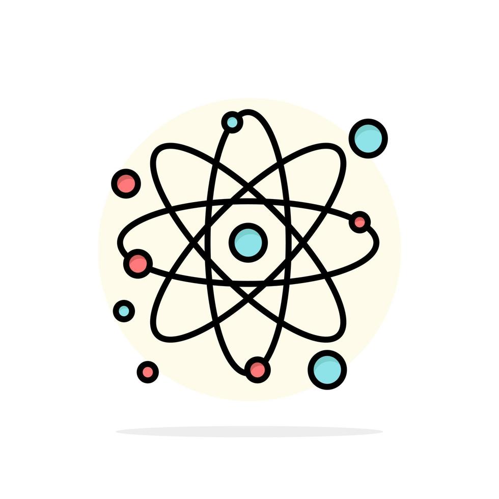 atome particule molécule physique abstrait cercle fond plat couleur icône vecteur