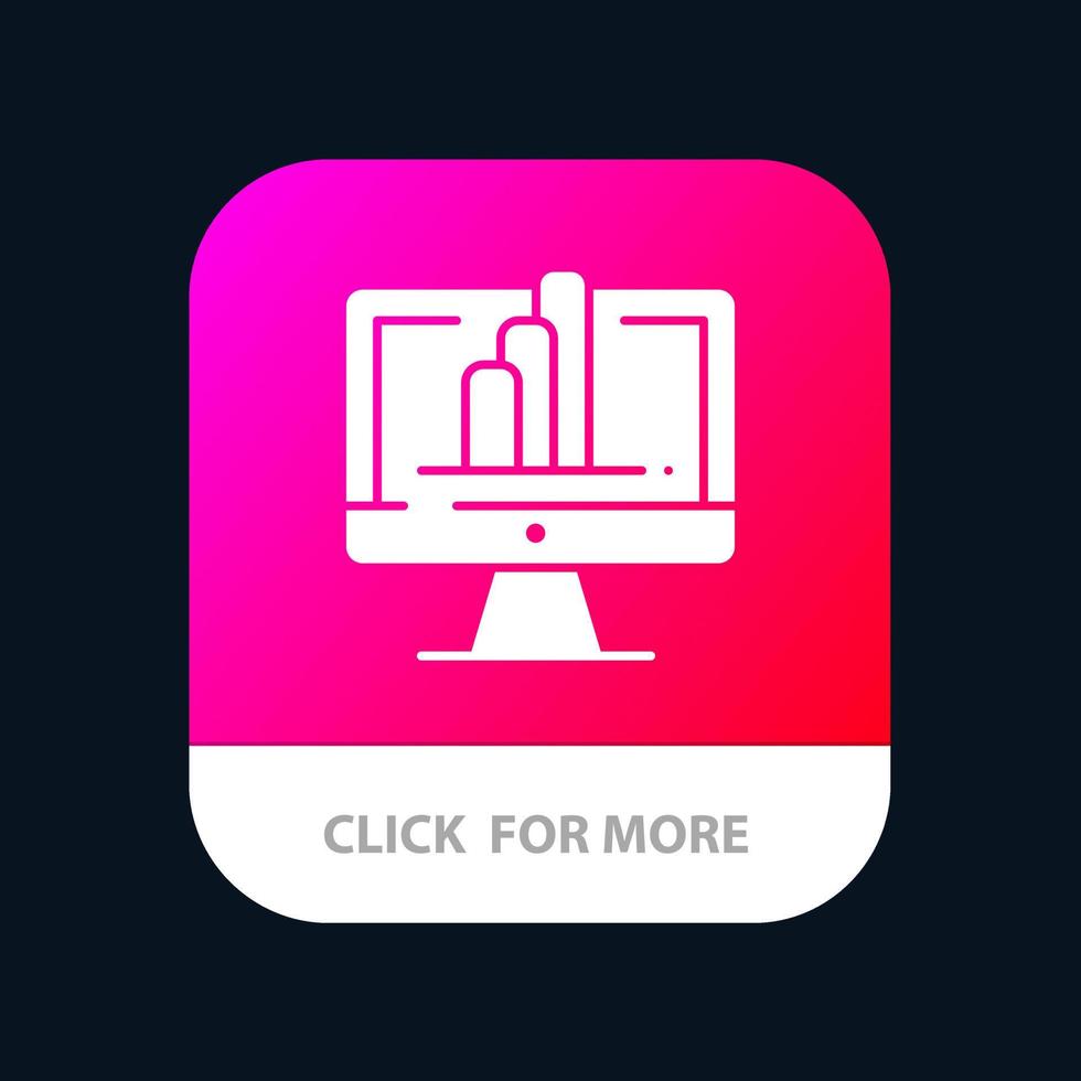 moniteur d'ordinateur chemise graphique bouton d'application mobile version de glyphe android et ios vecteur