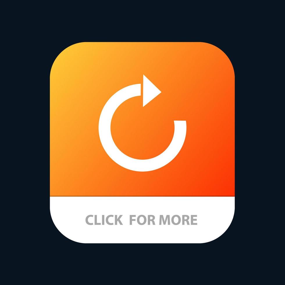flèche restaurer actualiser le bouton de l'application mobile version de glyphe android et ios vecteur