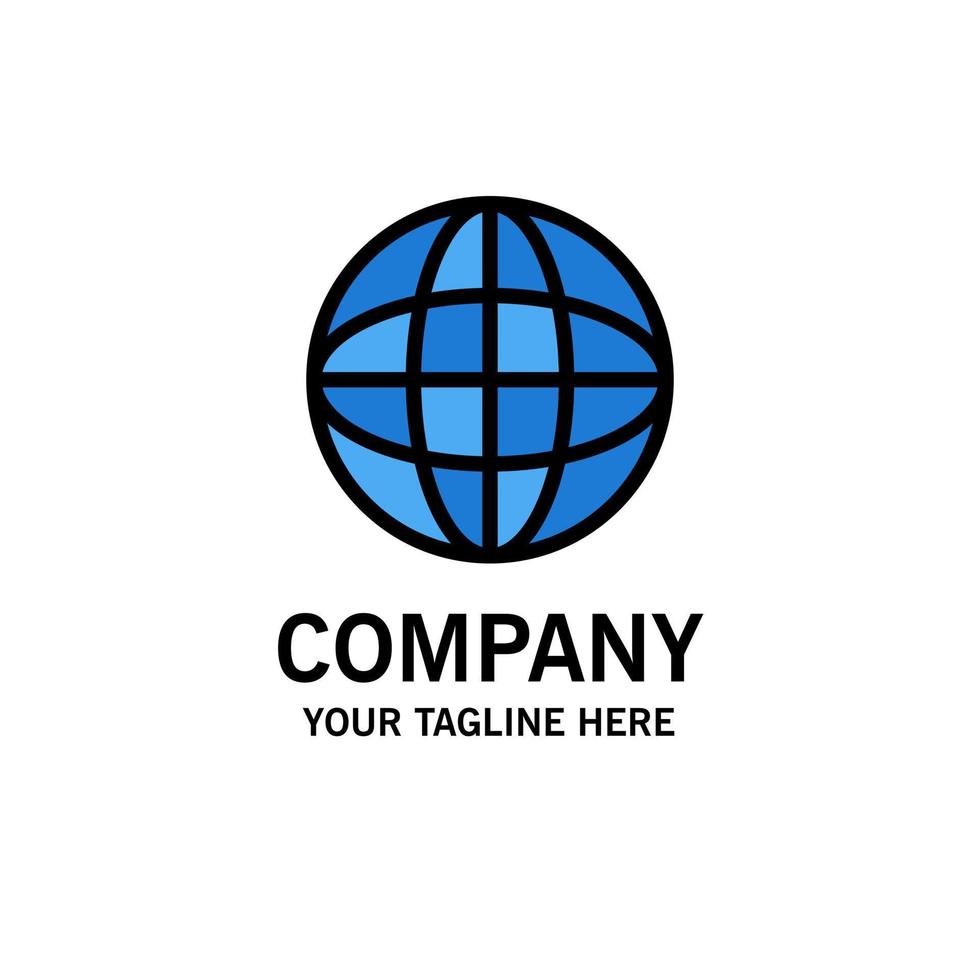 monde globe internet éducation entreprise logo modèle plat couleur vecteur