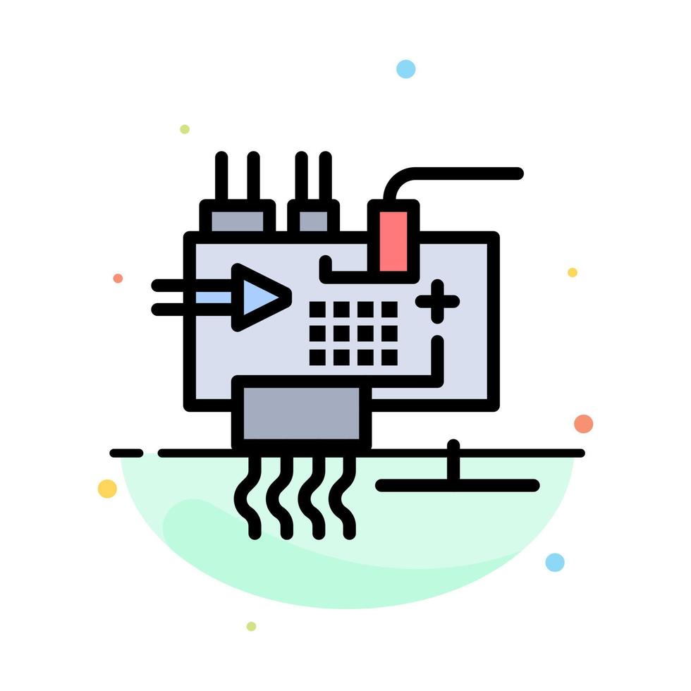 assembler personnaliser le modèle d'icône de couleur plate abstraite de pièces d'ingénierie électronique vecteur