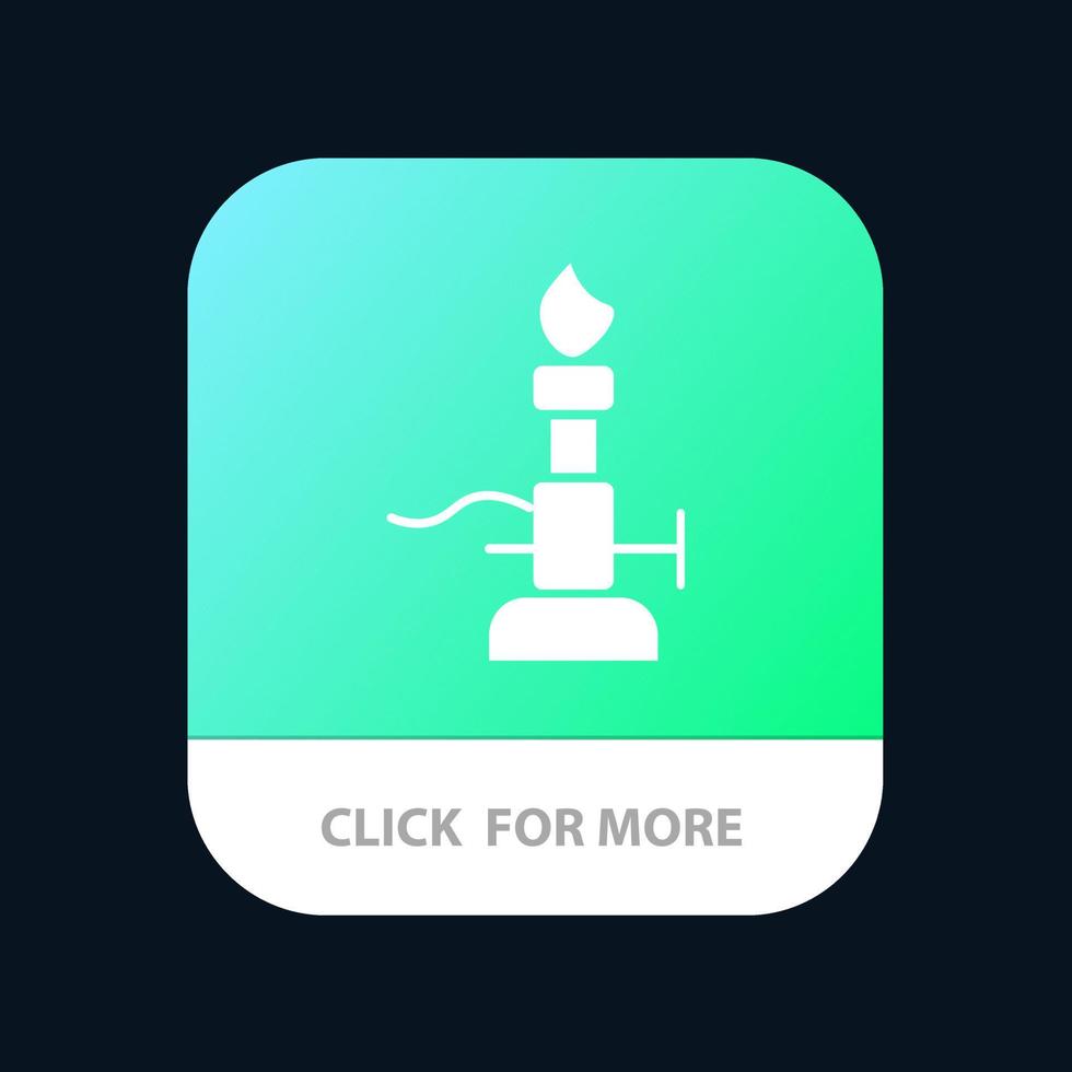 fire lab light science torche bouton d'application mobile android et ios glyph version vecteur