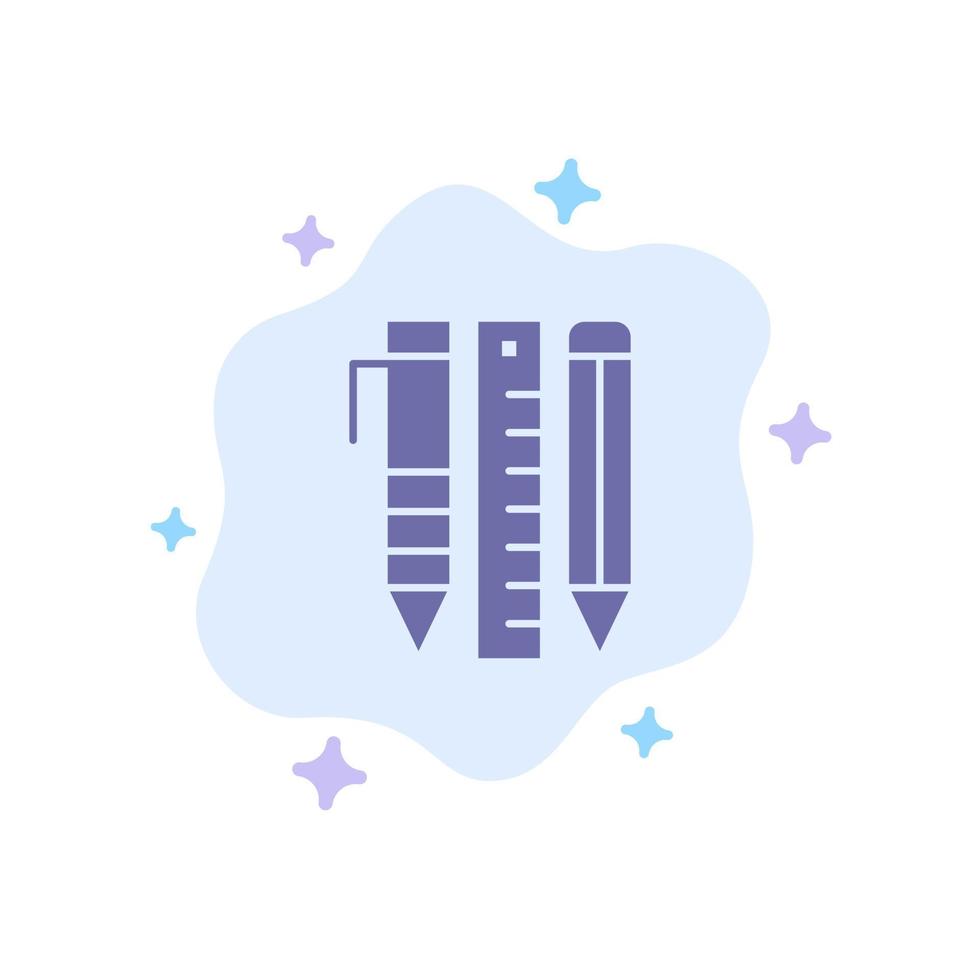 outils outils essentiels articles fixes stylo icône bleue sur fond de nuage abstrait vecteur