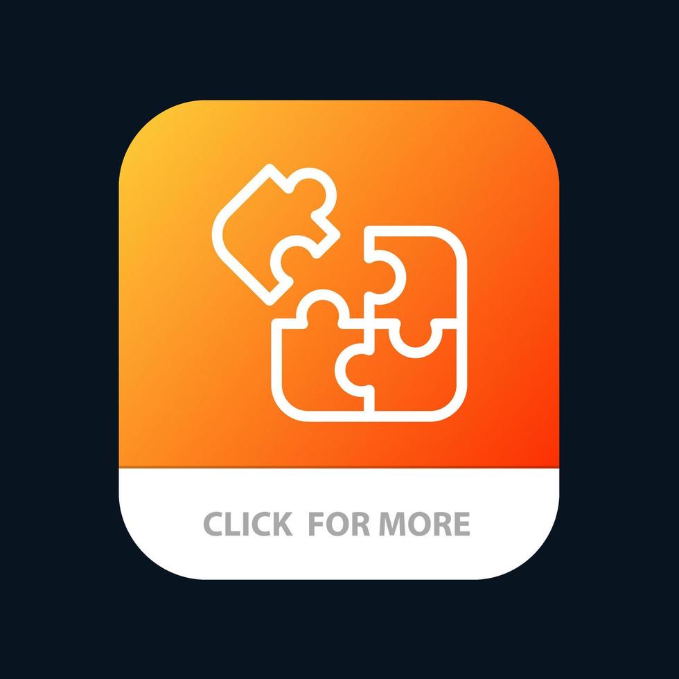 puzzle de logique de jeu d'entreprise bouton d'application mobile carré version de ligne android et ios vecteur