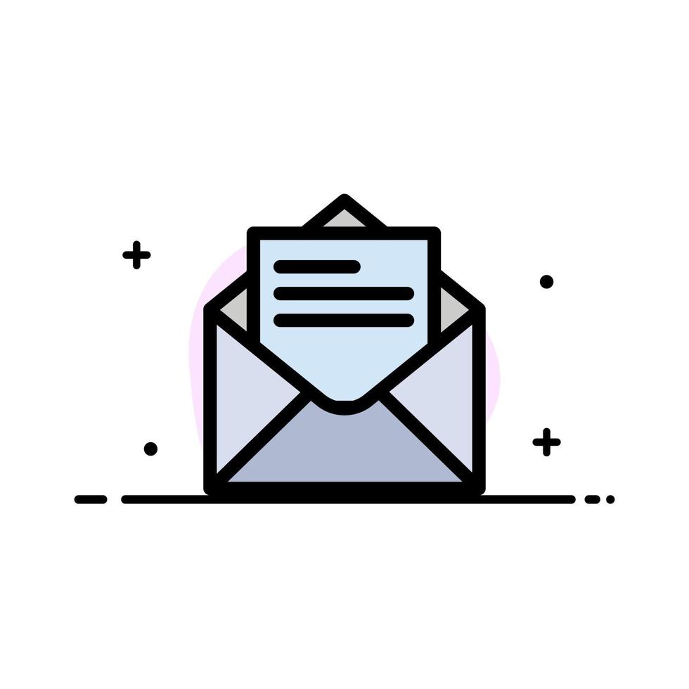 e-mail courrier message texte entreprise ligne plate remplie icône vecteur bannière modèle