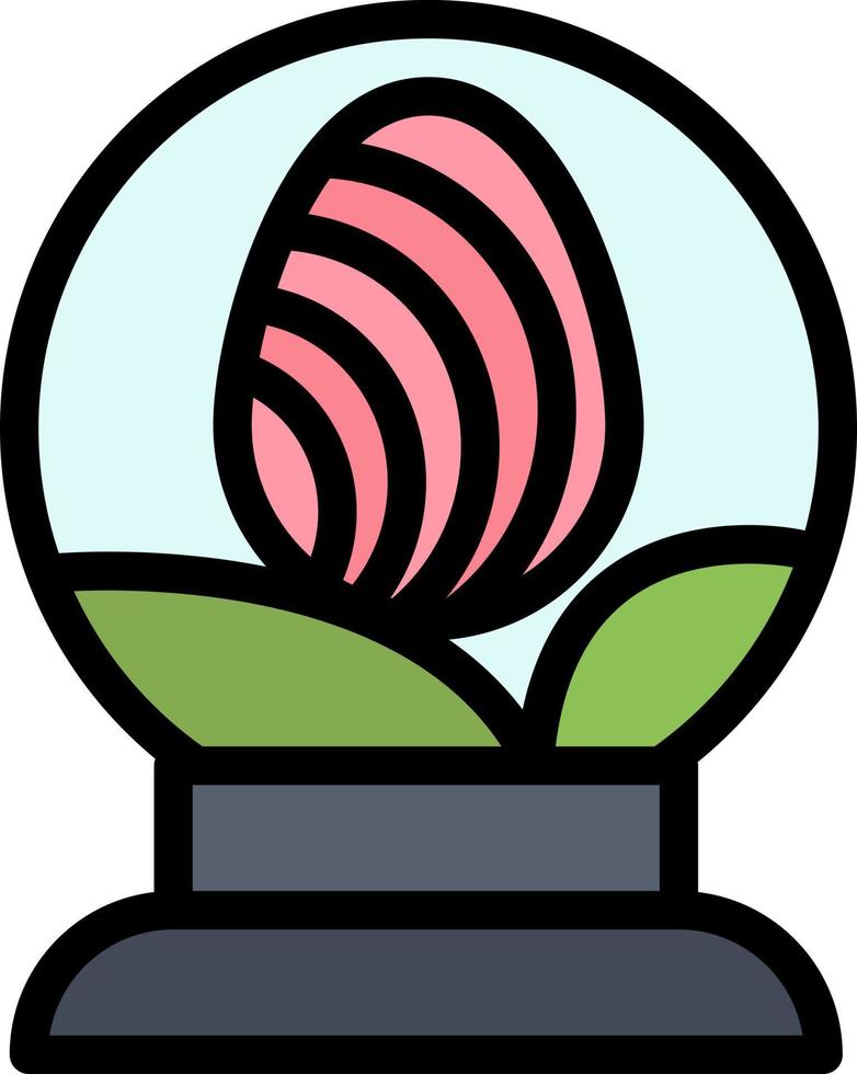 globe en verre oeuf pâques plat couleur icône vecteur icône modèle de bannière