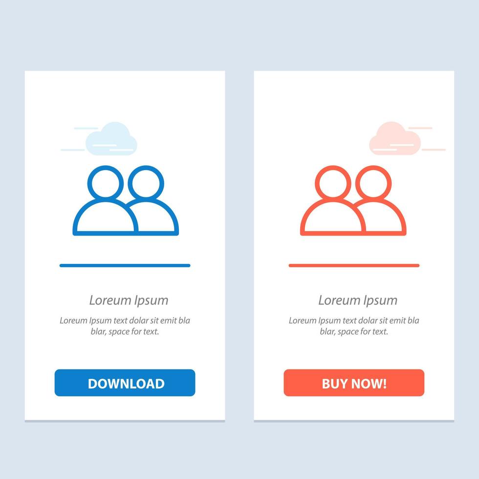 ajouter un utilisateur de contact twitter bleu et rouge télécharger et acheter maintenant un modèle de carte de widget web vecteur