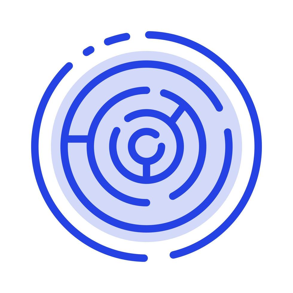puzzle flèche stratégie cible point bleu pointillé ligne icône vecteur