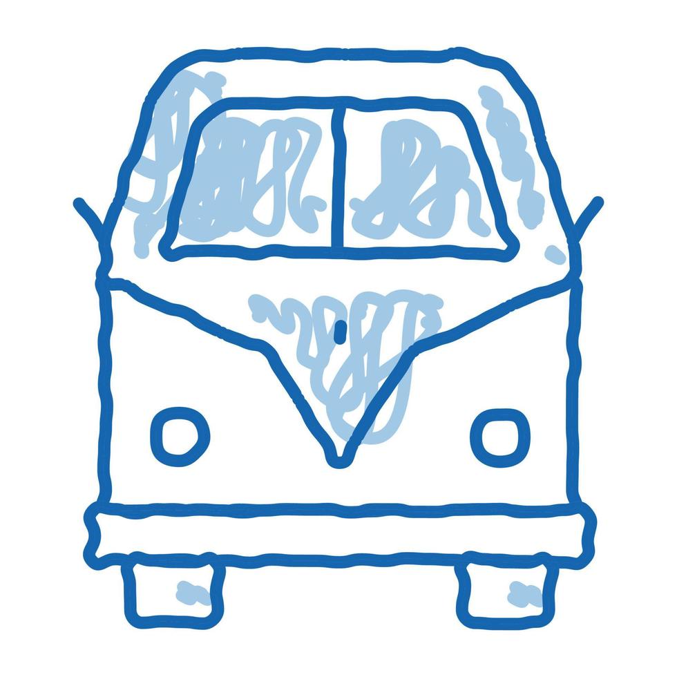 van bus doodle icône illustration dessinée à la main vecteur