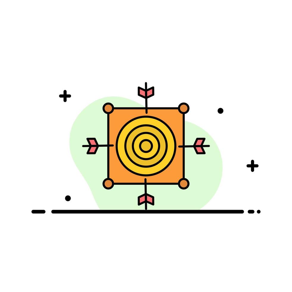tableau de mise au point fléchette flèche cible entreprise ligne plate remplie icône vecteur modèle de bannière