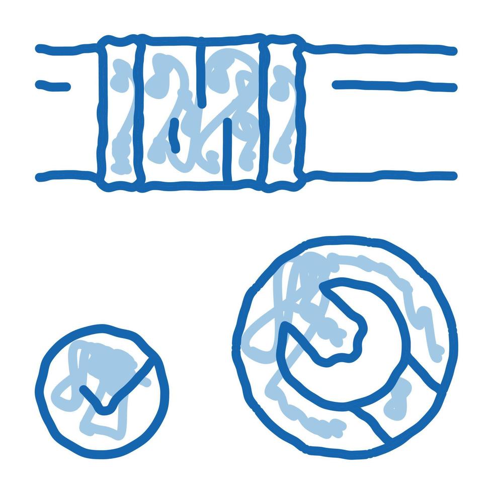 clé à pipe fixe doodle icône illustration dessinée à la main vecteur