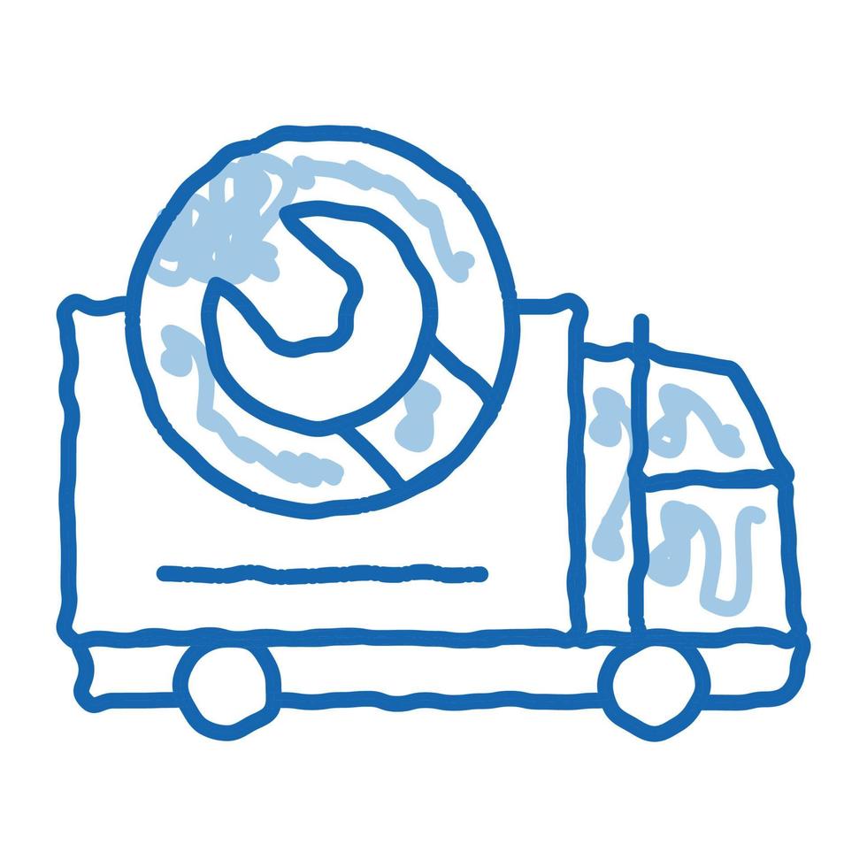 camion clé doodle icône illustration dessinée à la main vecteur