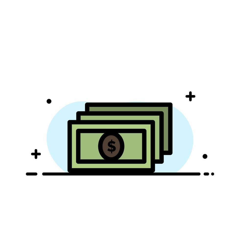 dollar argent cash business ligne plate remplie icône vecteur modèle de bannière