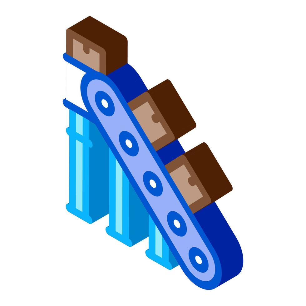 illustration vectorielle d'icône isométrique de bande transporteuse de fabrication vecteur