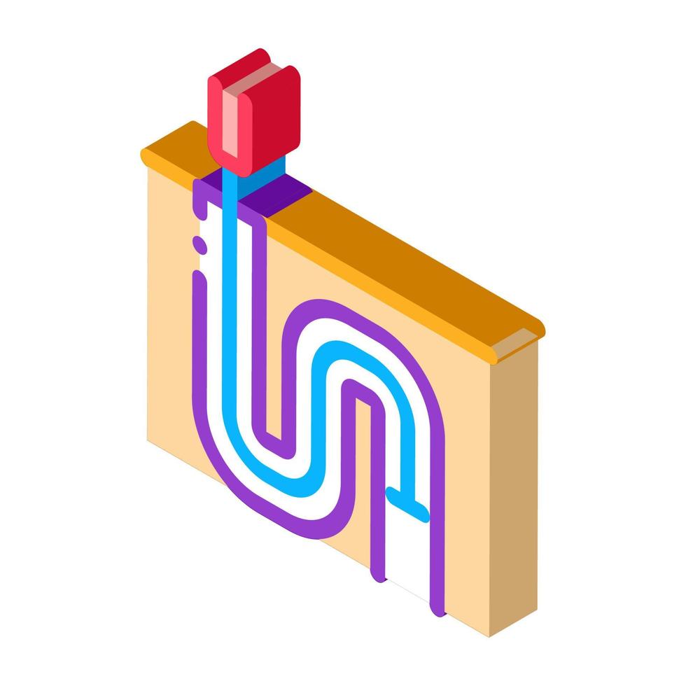 illustration vectorielle de l'icône isométrique de l'équipement de nettoyage des tuyaux de vidange vecteur