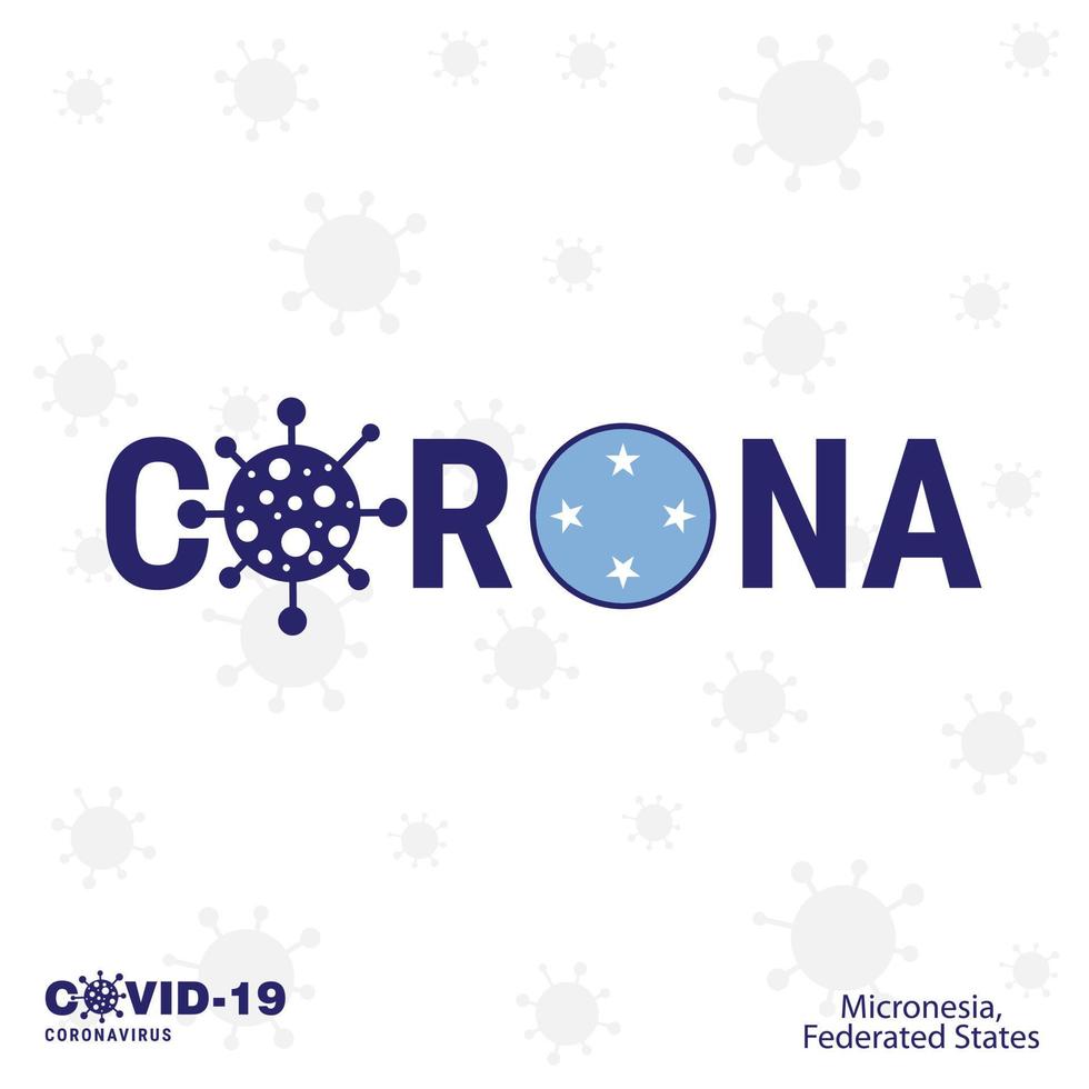 micronésieétats fédérés coronavirus typographie covid19 pays bannière restez à la maison restez en bonne santé prenez soin de votre propre santé vecteur