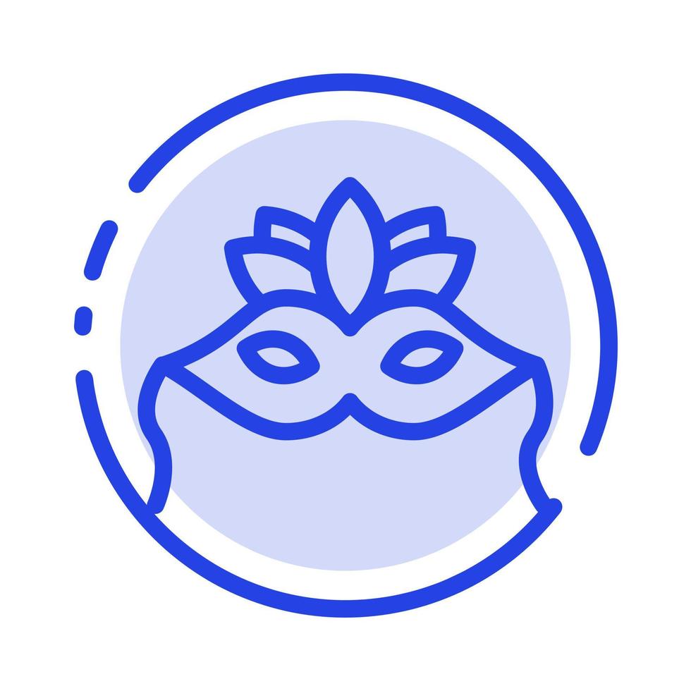 masque costume madrigaux vénitiens bleu pointillé ligne icône vecteur