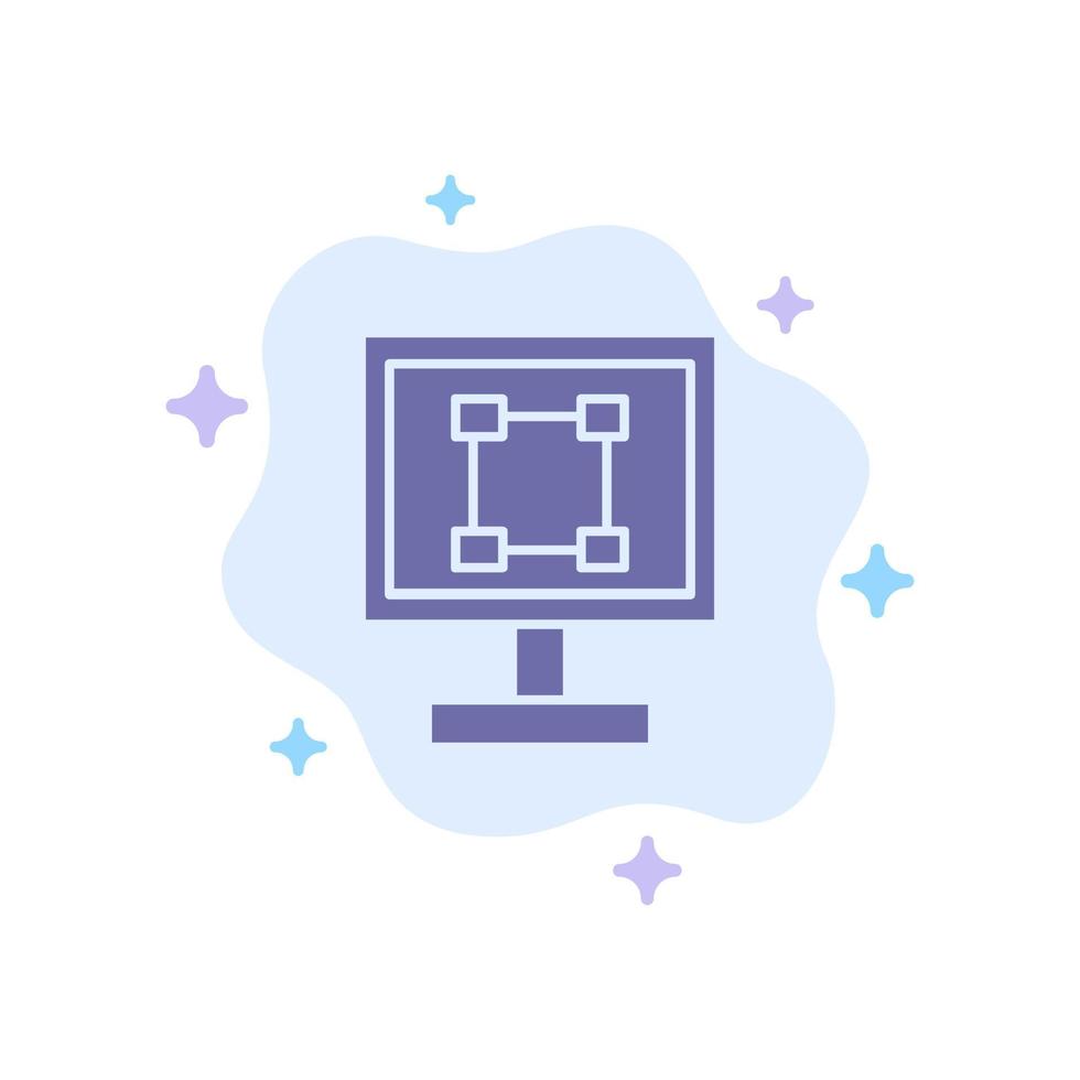 icône bleue de l'application du programme de conception graphique des cultures sur fond de nuage abstrait vecteur