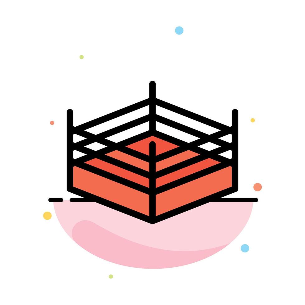 modèle d'icône de couleur plate abstraite de lutte de ring de boxe vecteur