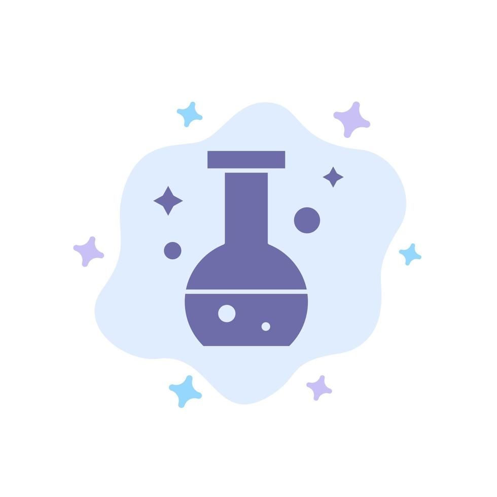 icône bleue de test de laboratoire de flacon de tube sur fond de nuage abstrait vecteur
