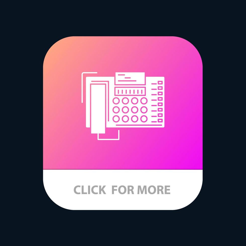 téléphone bureau d'affaires appel contact bouton d'application mobile android et ios version de glyphe vecteur