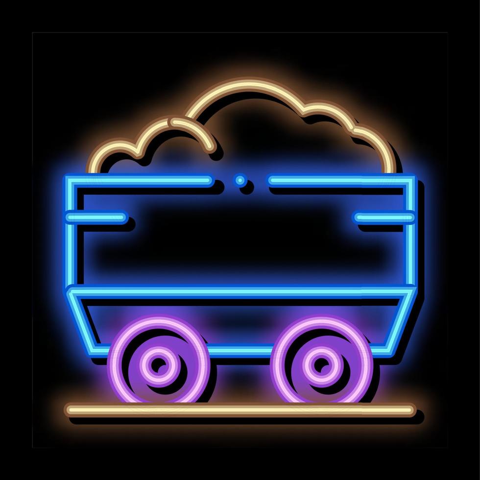 camion lourd avec illustration d'icône de lueur au néon métallurgique vecteur