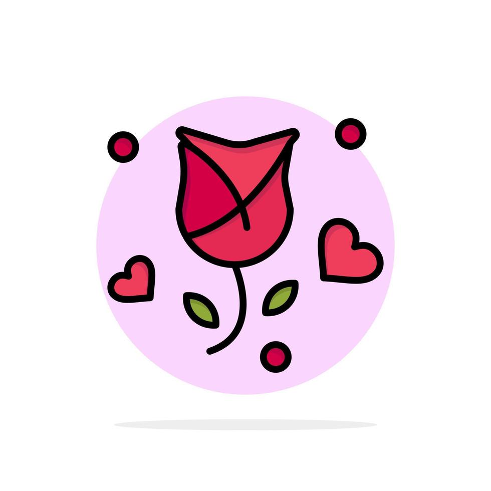 fleur rose amour proposer saint valentin abstrait cercle fond plat couleur icône vecteur