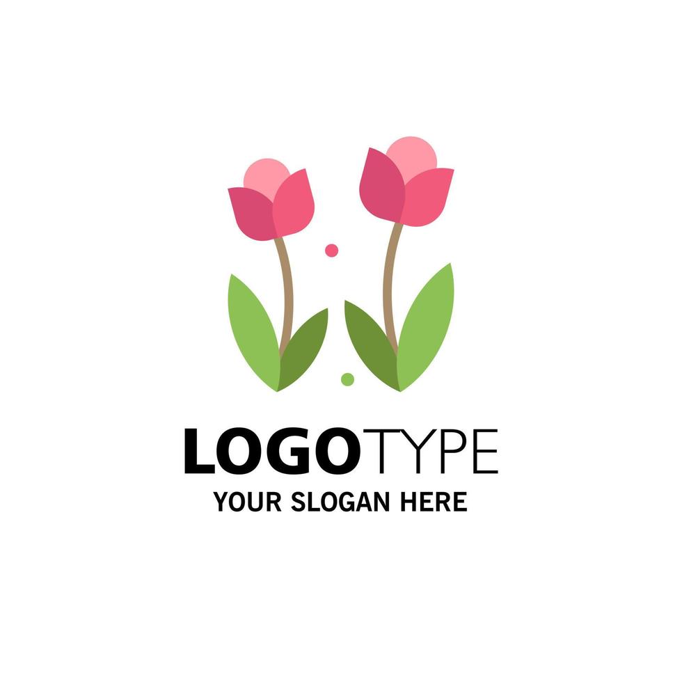 flore fleur nature rose printemps entreprise logo modèle plat couleur vecteur