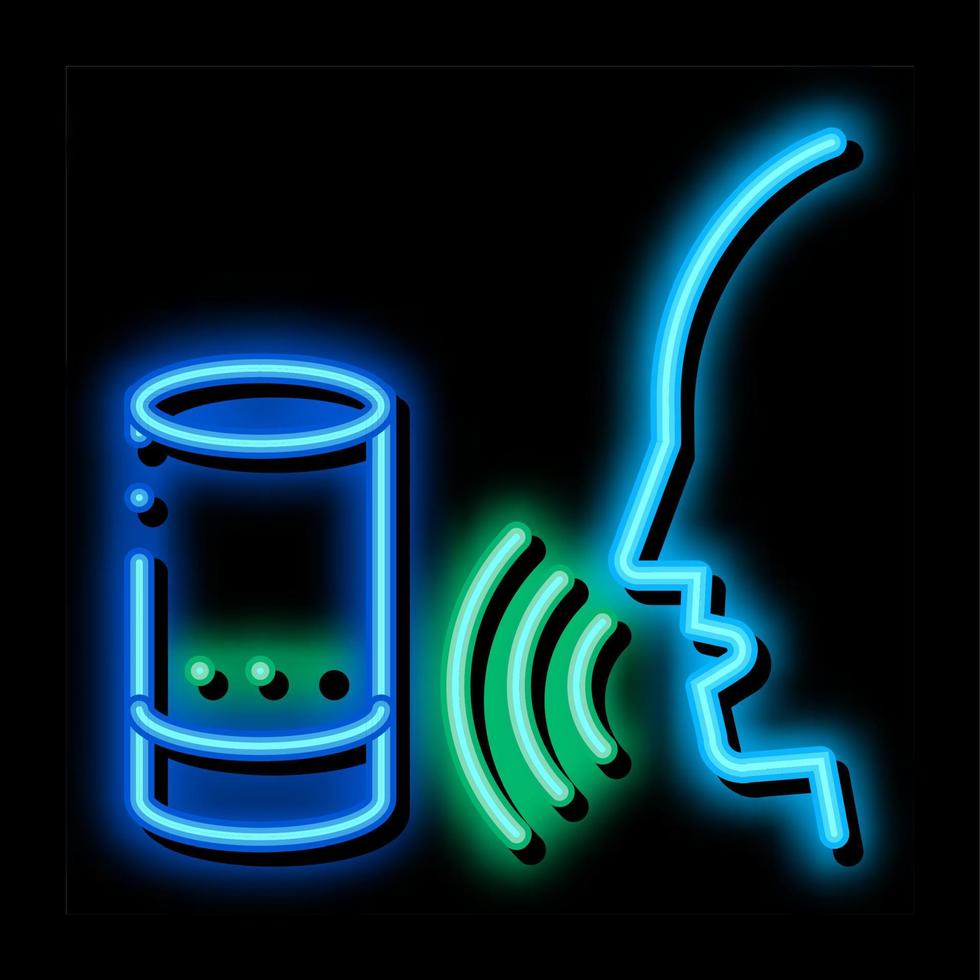 illustration de l'icône de lueur au néon de la commande vocale de la colonne sonore vecteur