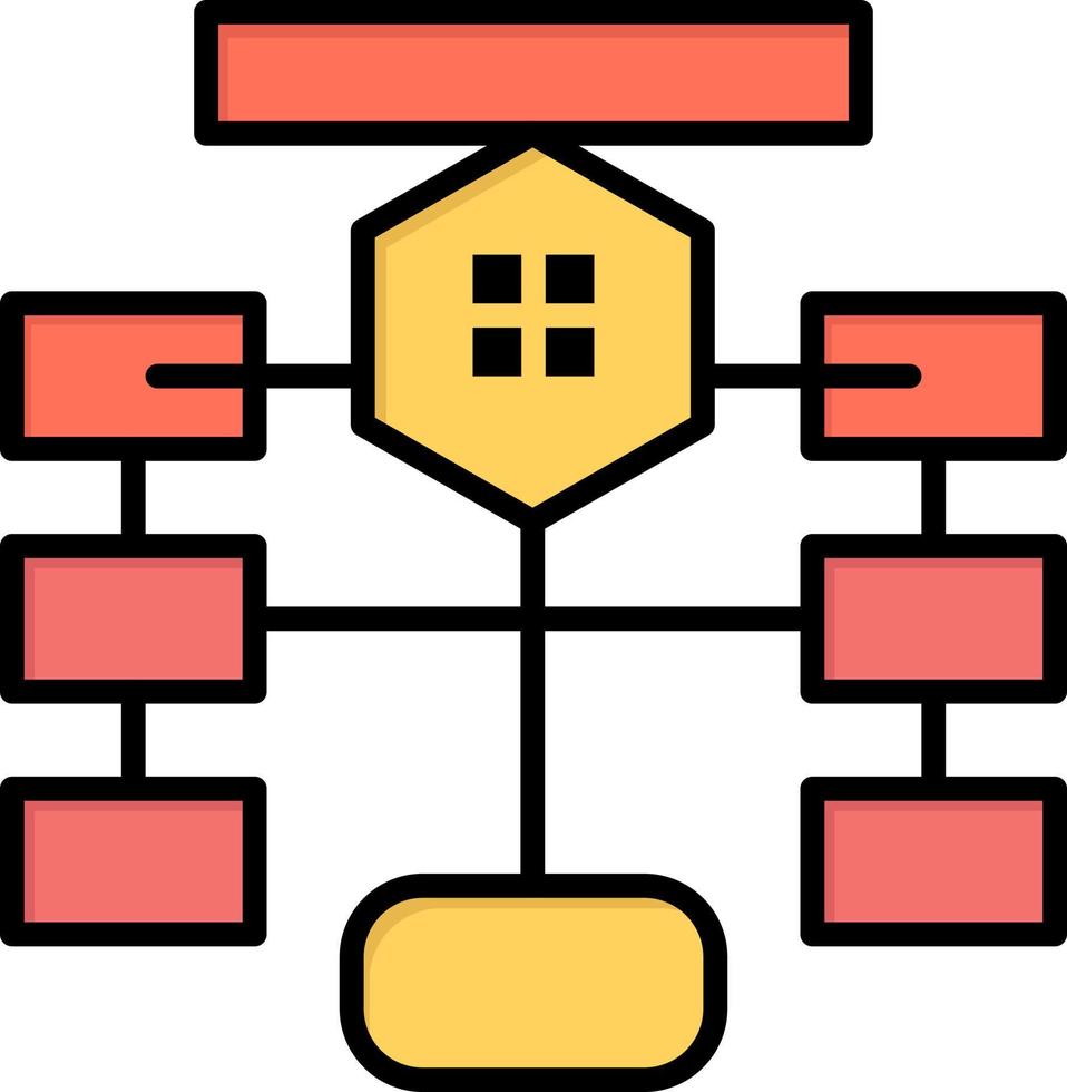 organigramme organigramme base de données de données plat couleur icône vecteur icône modèle de bannière