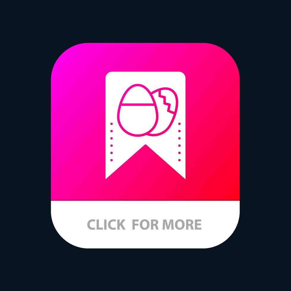 tag bouton d'application mobile d'oeuf de pâques version de glyphe android et ios vecteur