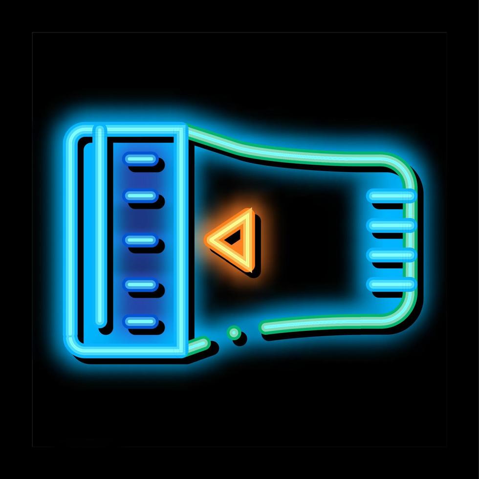 régulateur de température radiateur détail néon lueur icône illustration vecteur