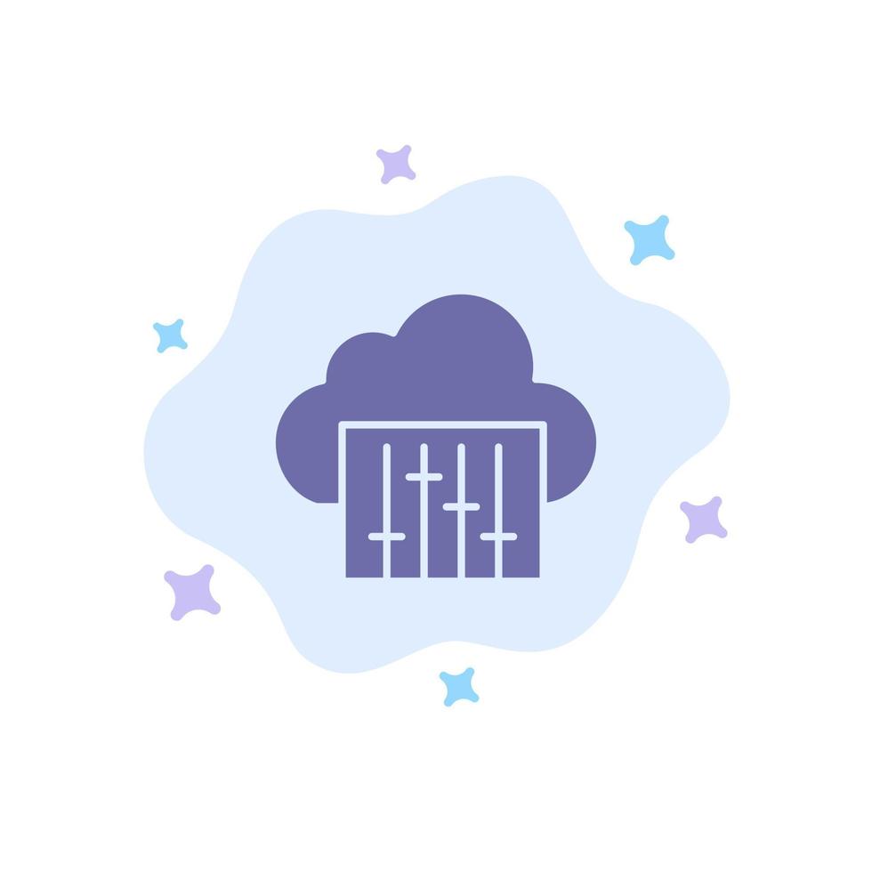icône bleue audio de musique de connexion de nuage sur le fond abstrait de nuage vecteur