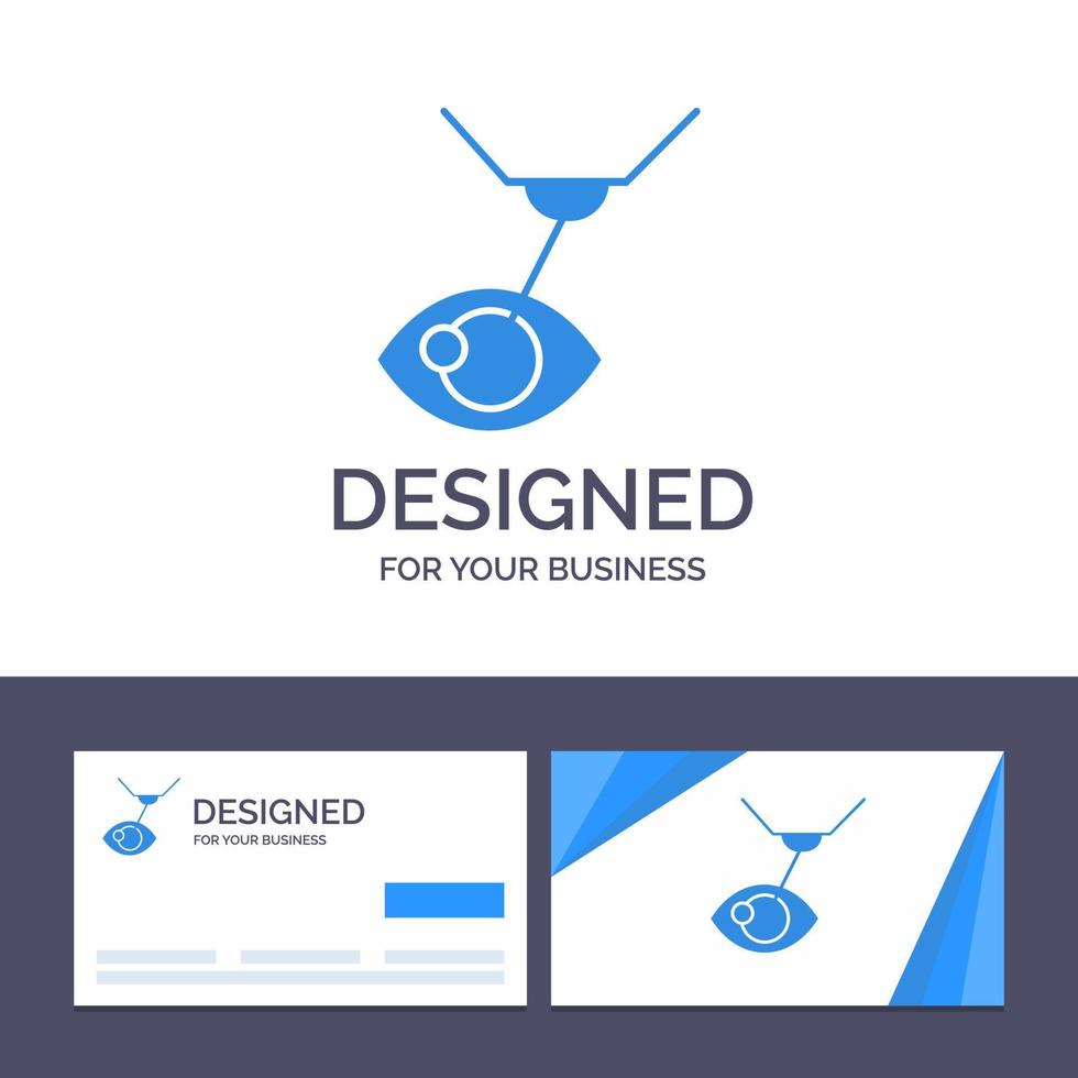 carte de visite créative et modèle de logo chirurgie des yeux traitement des yeux chirurgie au laser lasik illustration vectorielle vecteur