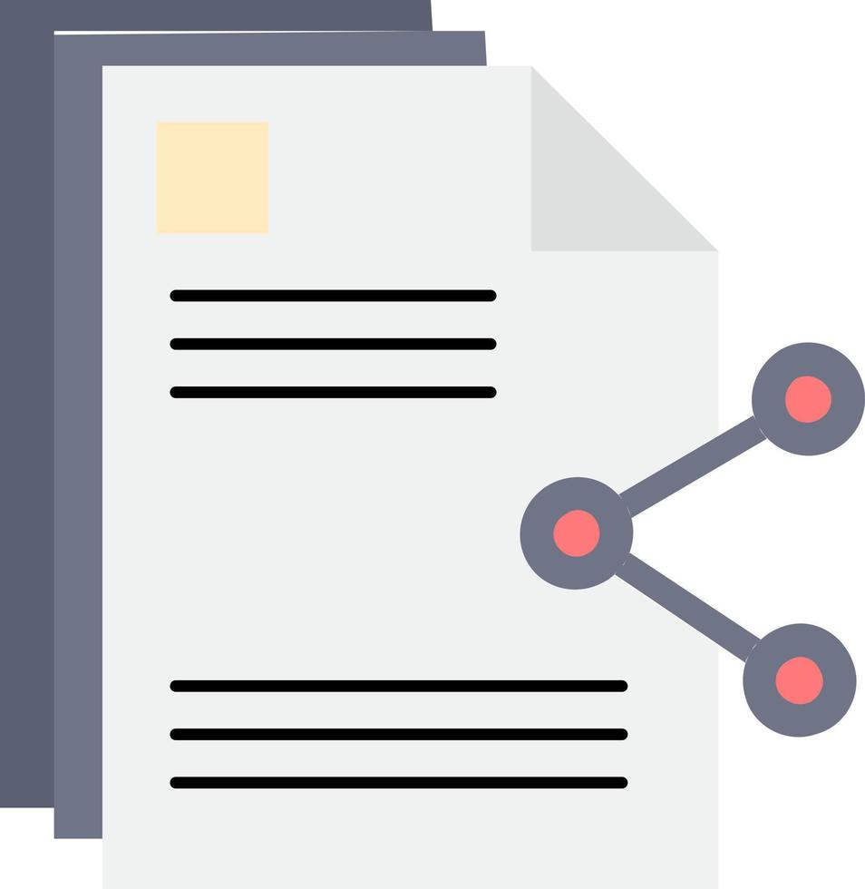 partage de fichiers de contenu partager le vecteur d'icône de couleur plate de document