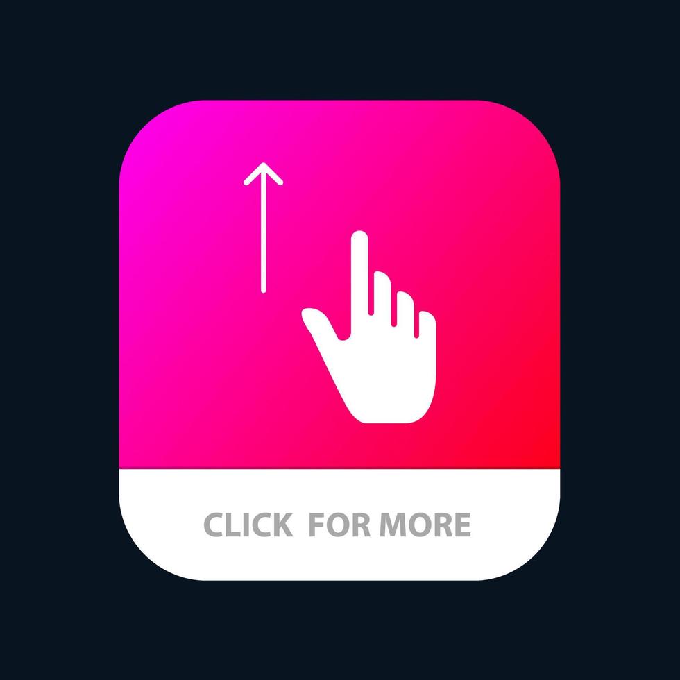 vers le haut geste du doigt gestes main bouton d'application mobile version de glyphe android et ios vecteur