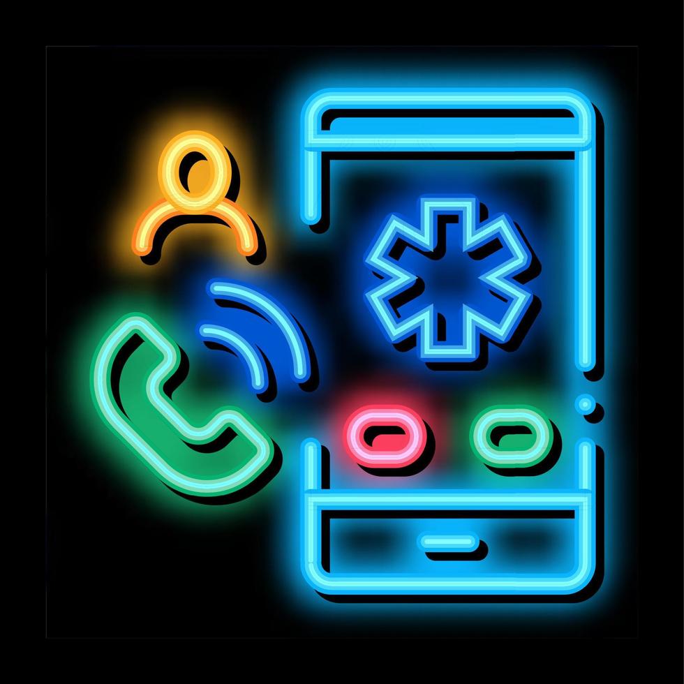 appelez la consultation médicale illustration de l'icône de lueur au néon vecteur