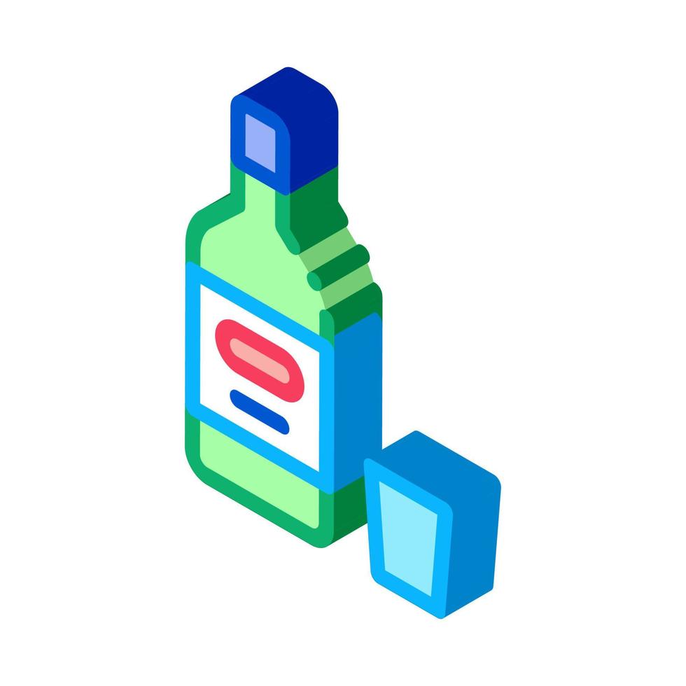 illustration vectorielle d'icône isométrique de bouteille d'alcool vecteur
