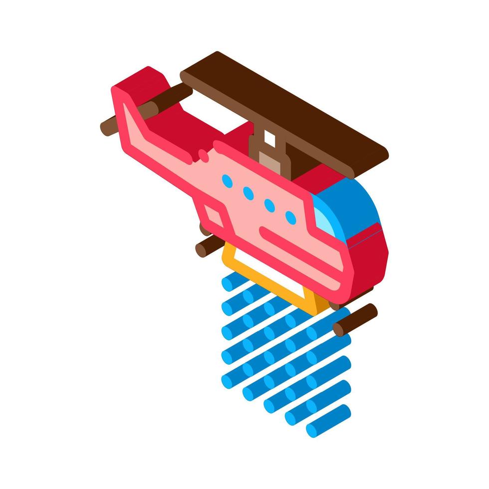 illustration vectorielle d'icône isométrique d'hélicoptère de service d'incendie vecteur