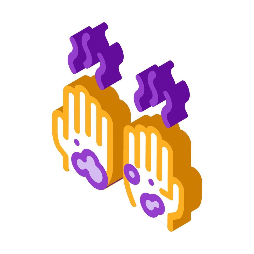 mains sales et malodorantes icône isométrique illustration vectorielle vecteur