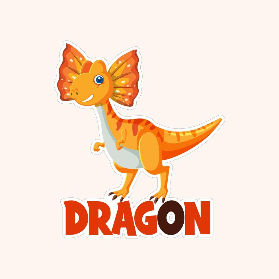 belle conception d'autocollant de dragon imprimable vecteur