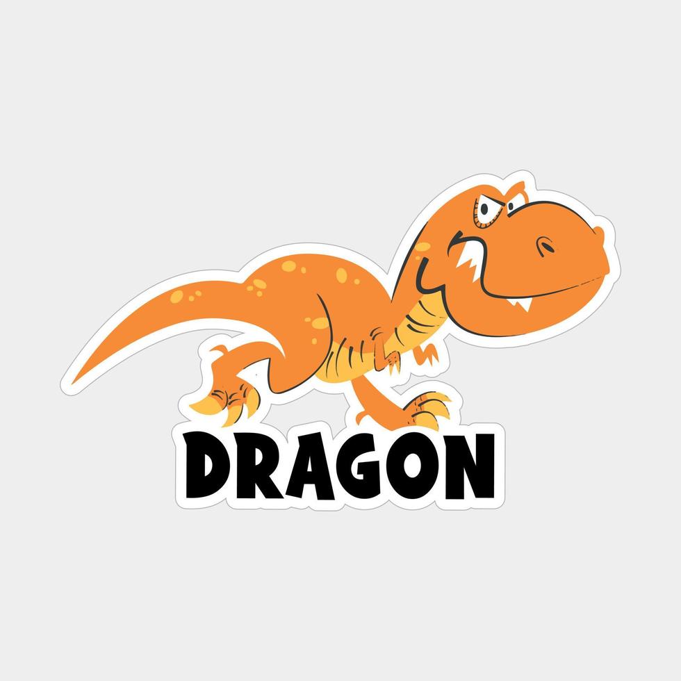 belle conception d'autocollant de dragon imprimable vecteur